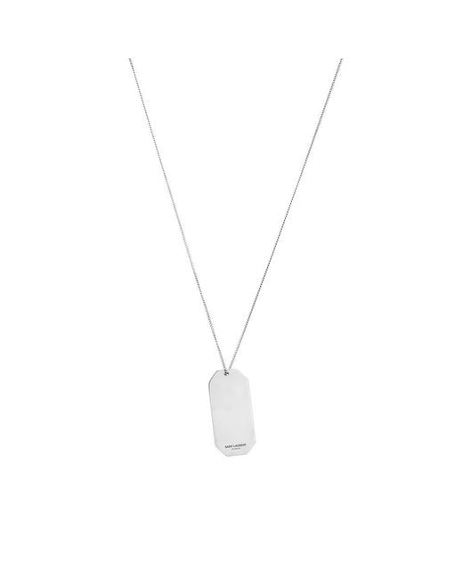 Saint Laurent Metallic Sl Charm Necklace for men