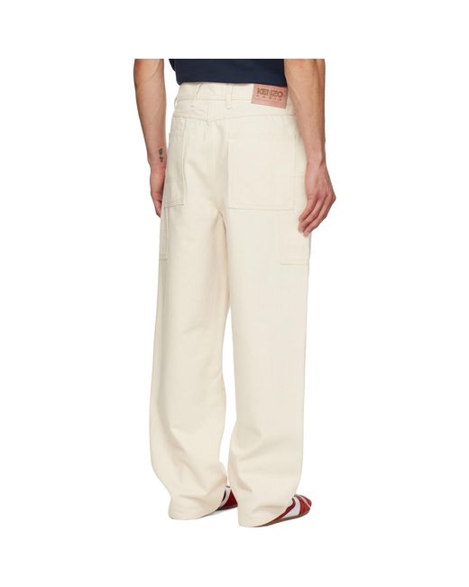 KENZO Natural Logo Patch Jeans for men