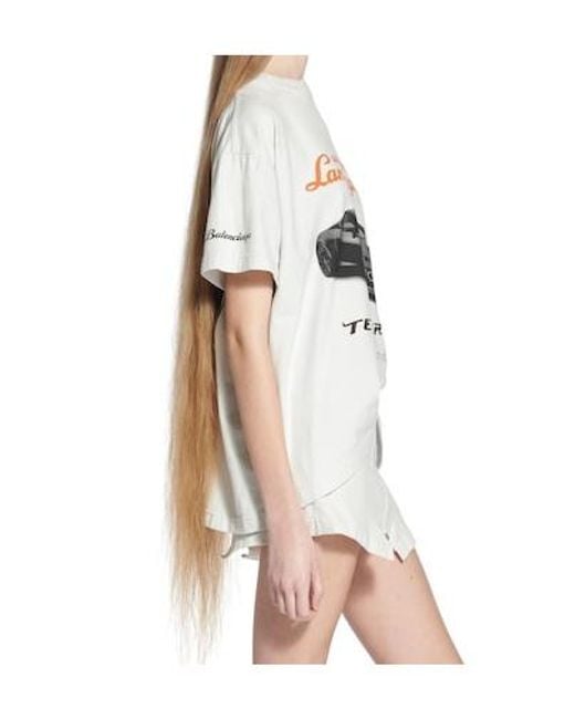 Balenciaga White X Automobili Lamborghini Crewneck T-Shirt