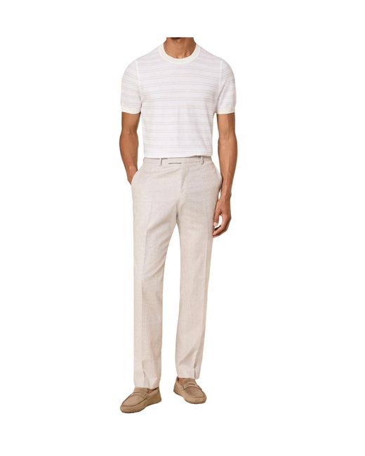 Boss White Casual Trousers With Belt Loops for men