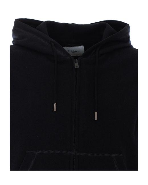 Circolo 1901 Blue Zippered Hoodie for men
