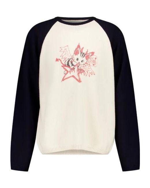we11done Blue Two-Tone Design Sweater for men