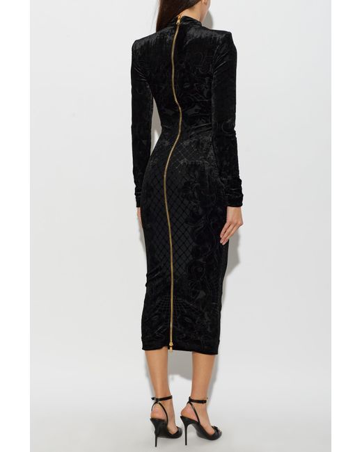 Balmain Black Long-Sleeved Dress