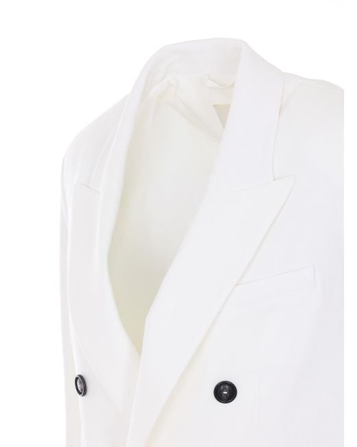 Circolo 1901 White Double-Breasted Blazer