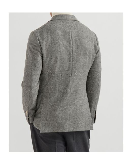 Brunello Cucinelli Gray Flecked-Effect Blazer for men
