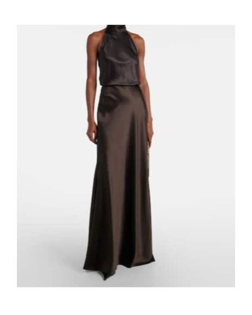Ralph Lauren Black Chilton Halterneck Silk-Blend Top