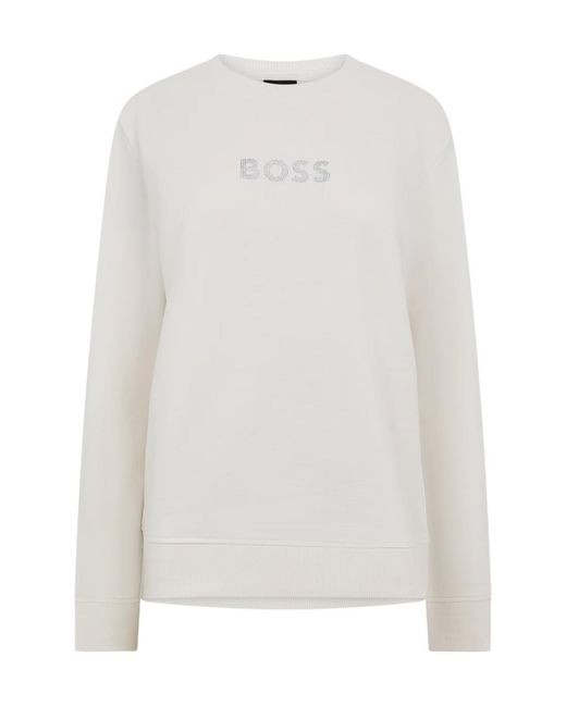 Boss White Crew Sweatshirt