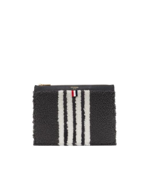 Thom Browne Black Small 4-Bar Stripe Document Holder for men