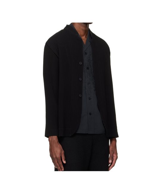 Homme Plissé Issey Miyake Black Homme Plissé Issey Miyake Tuxedo Pleated Jacket for men