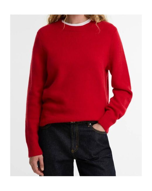 Barbour Red Crew-Neck Pullover
