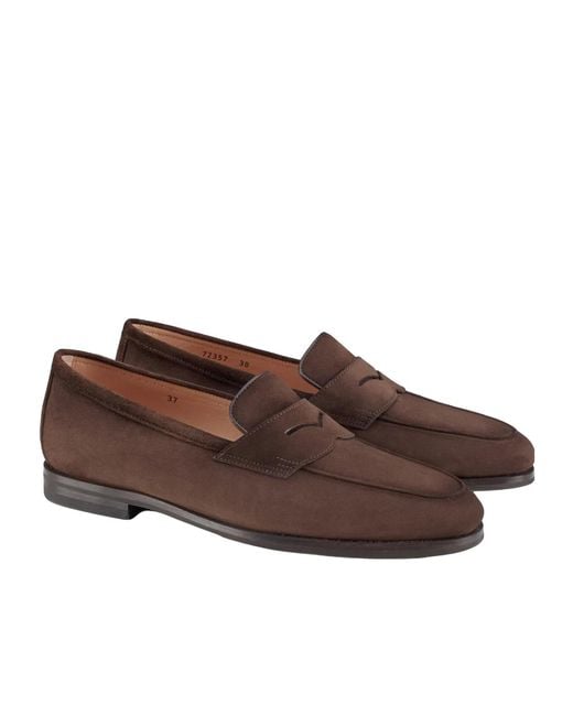 Santoni Brown New Carla Penny Loafers
