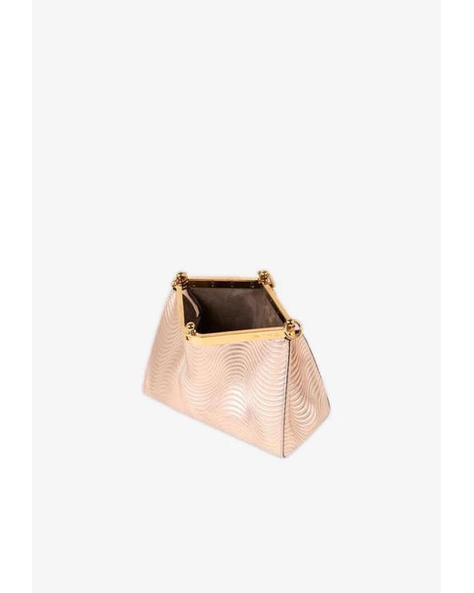 Etro Pink Small Metallic Leather Vela Bag