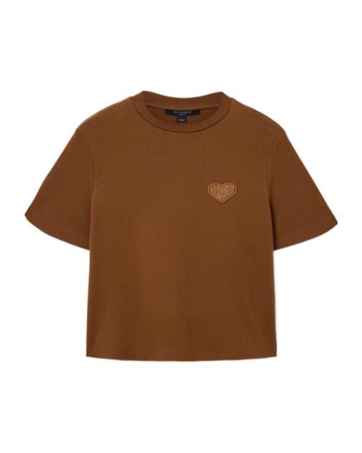 AllSaints Brown Lover Lisa Embroidered T-Shirt