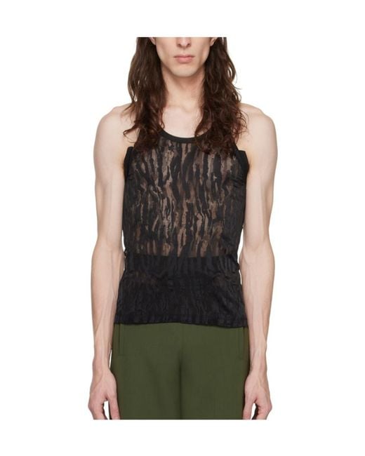 Dion Lee Black Camouflage Slip-Detail Vest for men