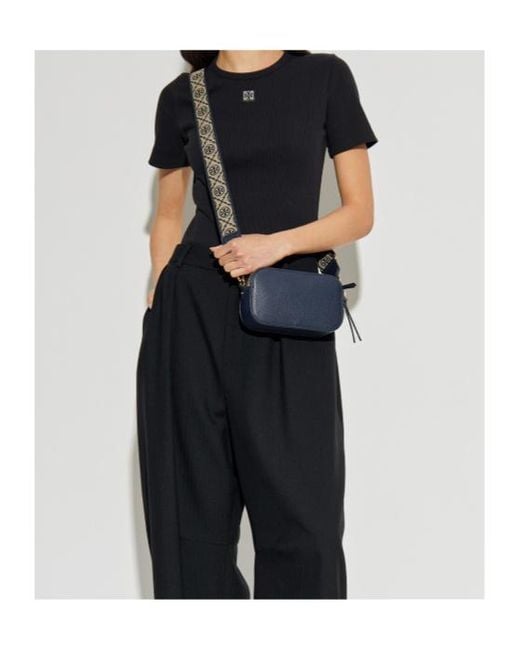 Tory Burch Black Ribbed Top With Logo Patch