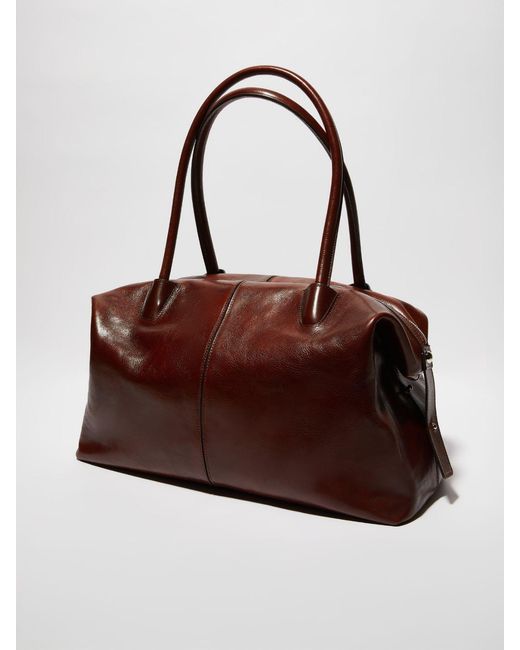 MAX&Co. Brown Glossy Leather Handbag