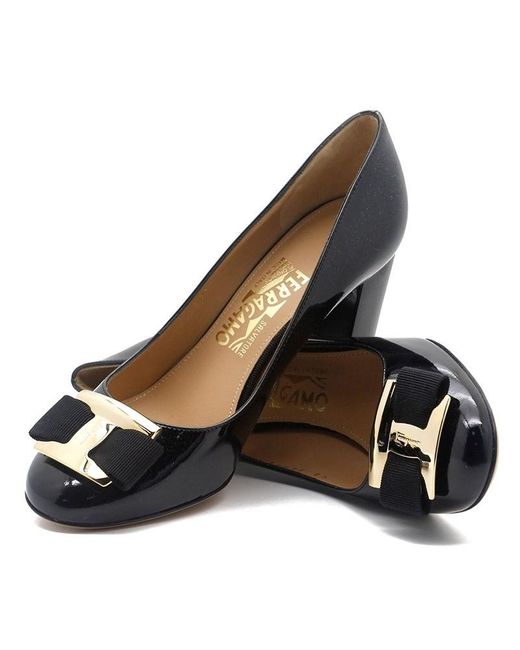 Ferragamo Black Bow-Tie High Heels