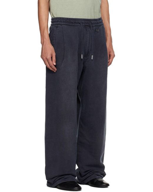 Wooyoungmi Blue Logo Drawstring Pants for men