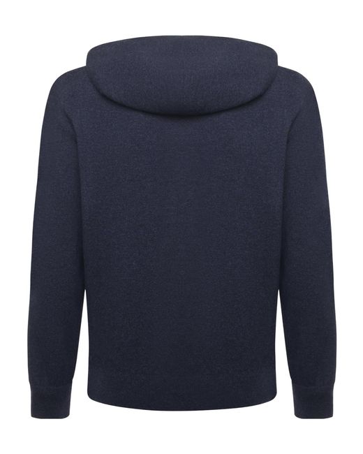 Giuliano Galiano Blue Zip-Up Hooded Sweater for men