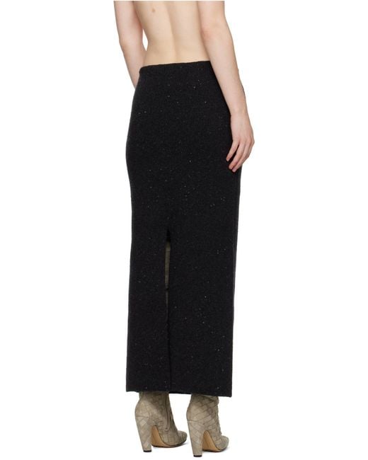 Bottega Veneta Black Lurex Detailed Knitted Skirt