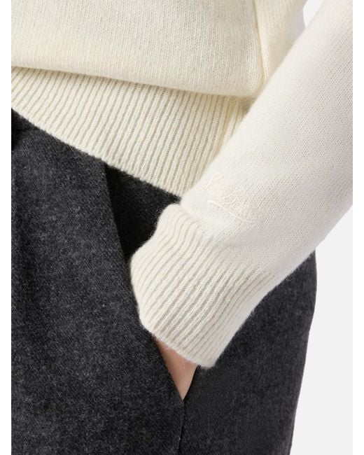 Mc2 Saint Barth White New Queen Cashmere-Blend Sweater