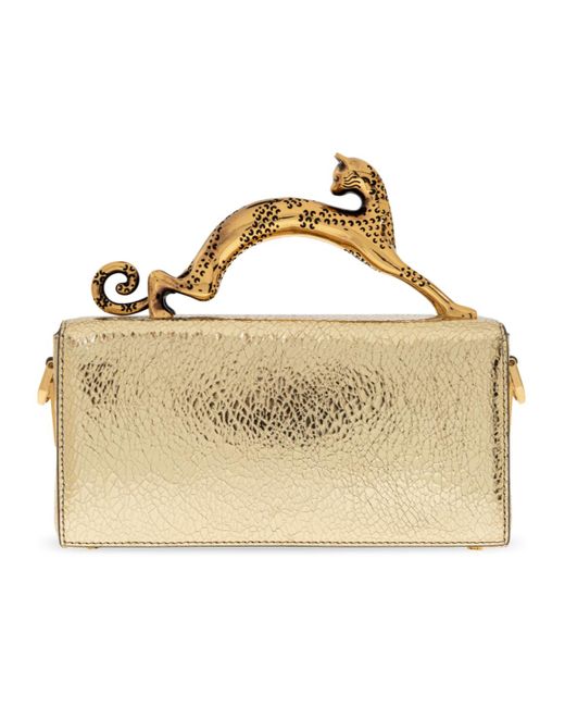 Lanvin Metallic Embossed Cat Handled Tote Bag