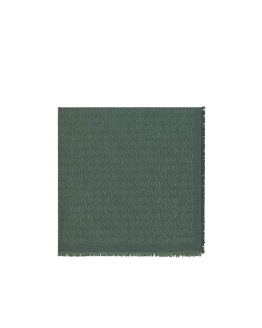 Saint Laurent Green Large Square Scarf