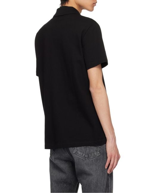 Versace Black Medusa-Printed Short-Sleeved Polo Shirt for men