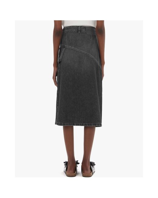 J.W. Anderson Gray Jw Anderson Twisted Denim Midi Skirt