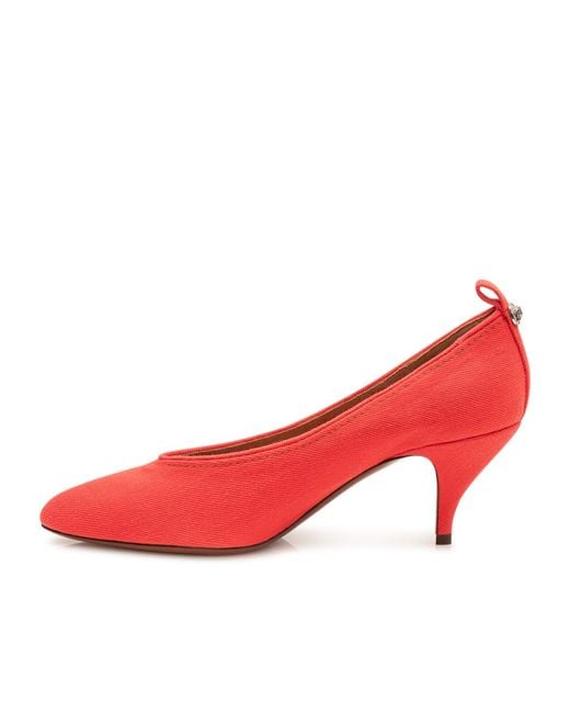 Versace Red Tina Denim Pointed Pumps