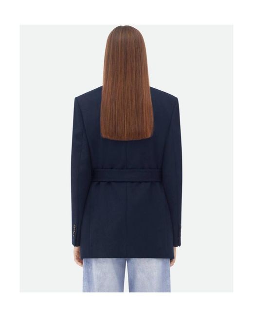 Bottega Veneta Blue Classic Labels Belted Coat
