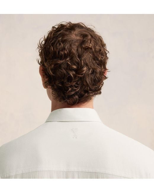 AMI White Long-Sleeved Buttoned Shirt for men