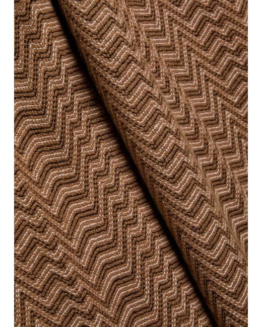 Missoni Brown Chevron Wide-Leg Wool-Blend Trousers