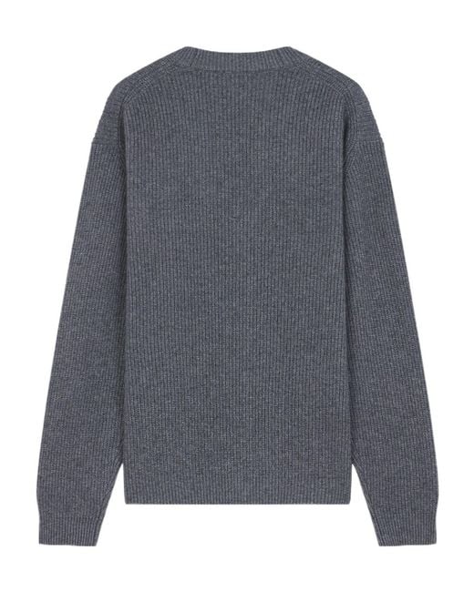 Maison Kitsuné Gray Maison Kitsuné Bold Fox Head Patch Knitted Cardigan for men