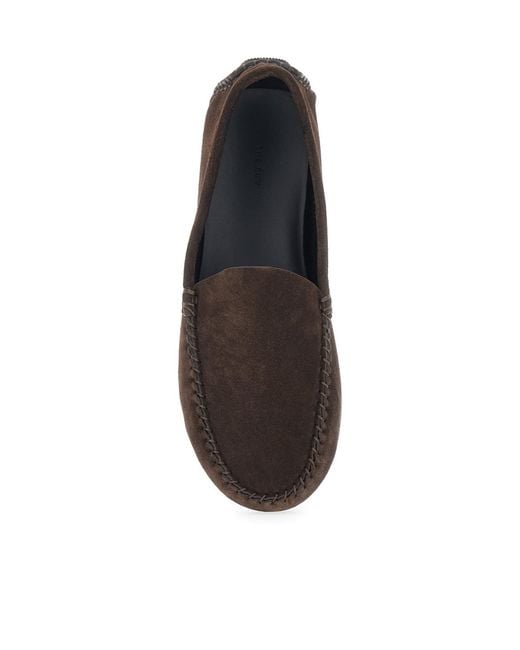 The Row Brown Lucca Moccasin Flat Shoes