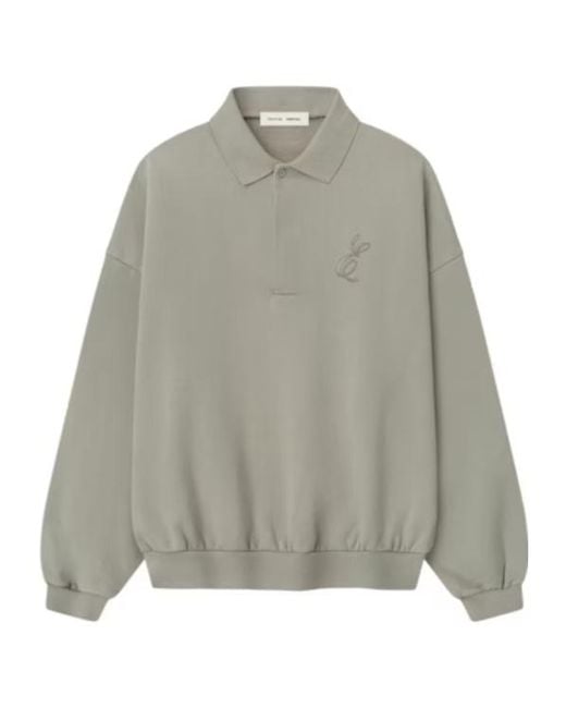 Fear Of God Gray Logo Polo Sweatshirt for men