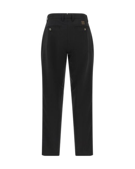 Incotex Black Pleated Tailored Pants for men