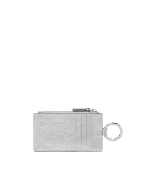 MM6 by Maison Margiela White Zip-Ring Wallet for men