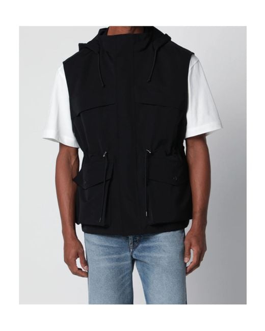 Auralee Black Zipper Vest for men