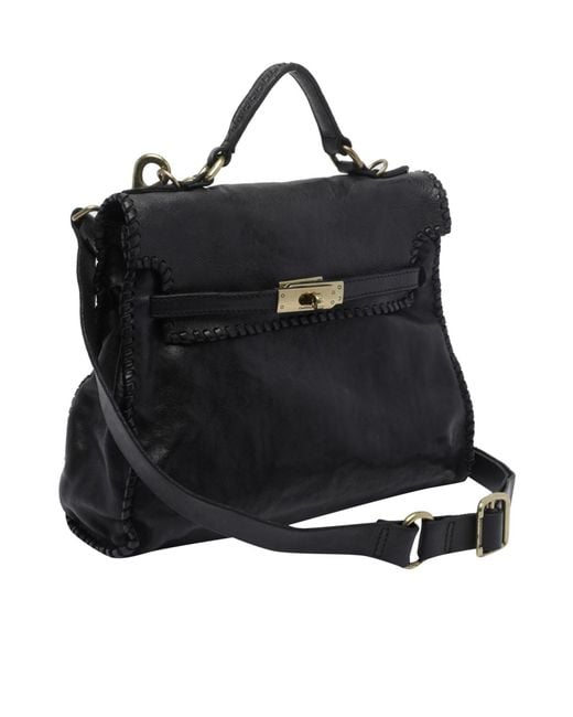 Campomaggi Black Top-Handle Shoulder Bag