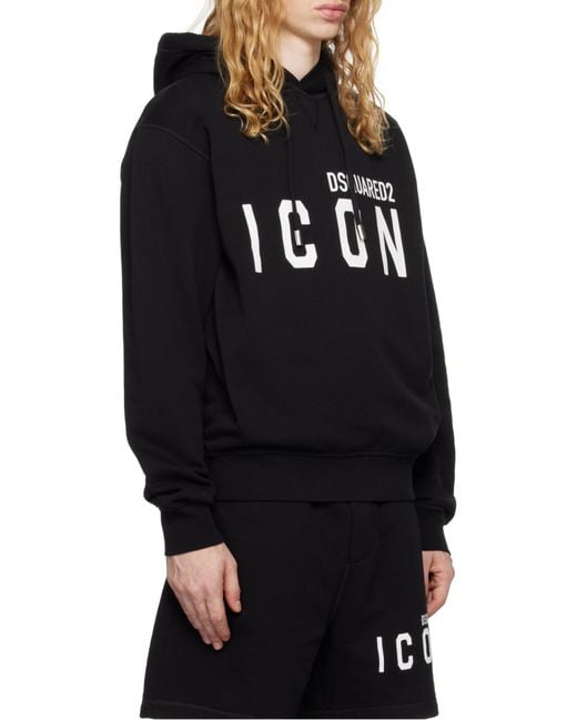 DSquared² Black Icon Cool Fit Hoodie for men