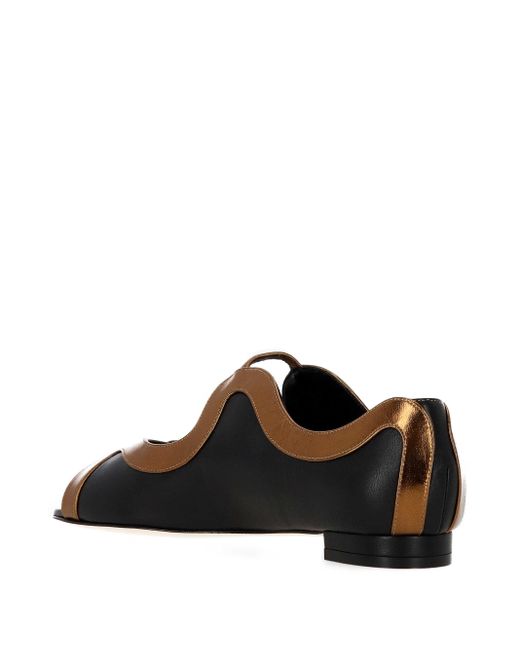 Manolo Blahnik Black Round Toe Flat Sandals