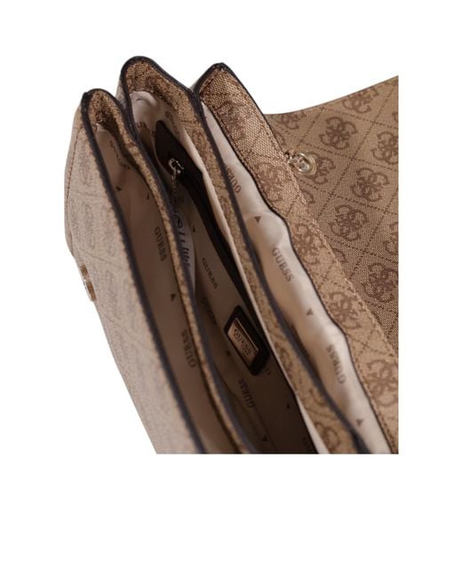Guess White Monogram Chain Satchel