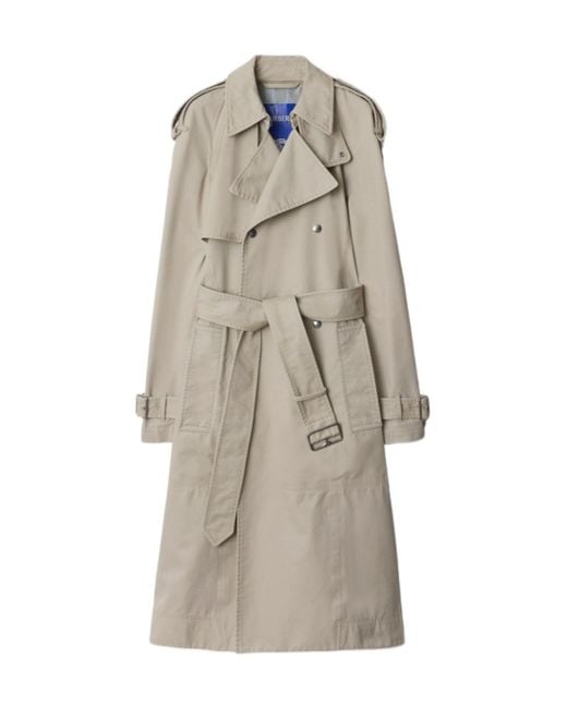 Burberry Natural Double Breasted Belted Long Trench Coat