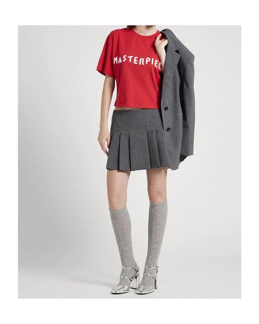 MAX&Co. Red Printed Short-Sleeved T-Shirt