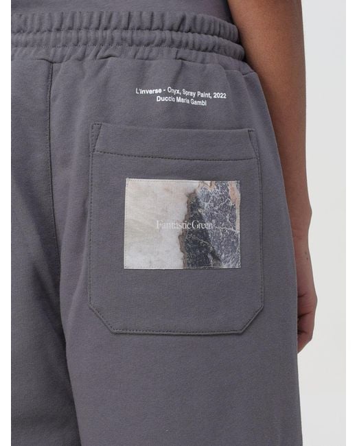 MSGM Gray Drawstring Track Shorts for men