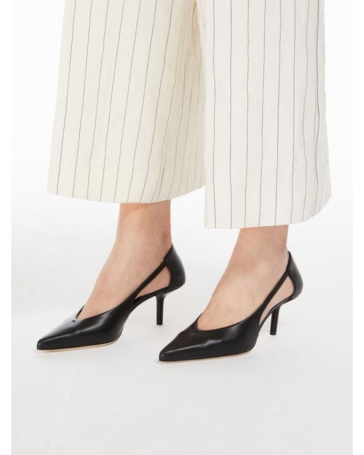 Max Mara Black Pointed Logo Heels