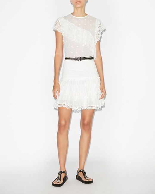 Isabel Marant White Isabel Marant Étoile Ruffled Mini Skirt