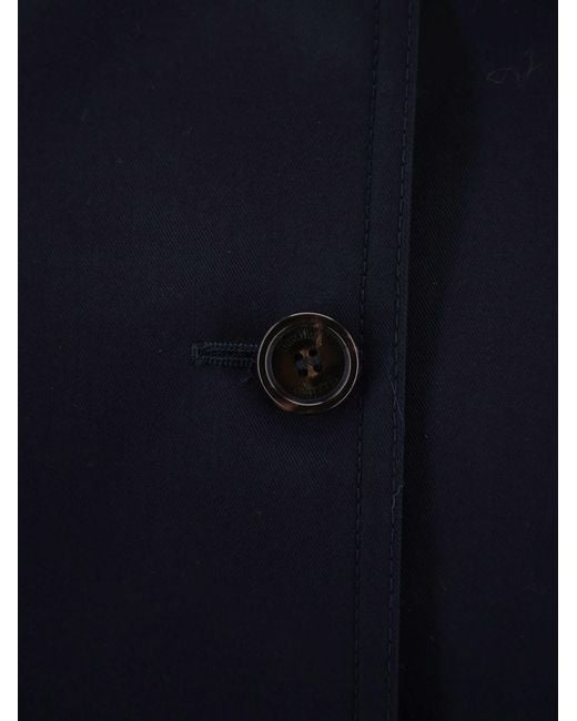 Max Mara Blue Paggio Button-Up Coat