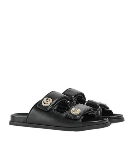 Gucci Black Double G Sandals